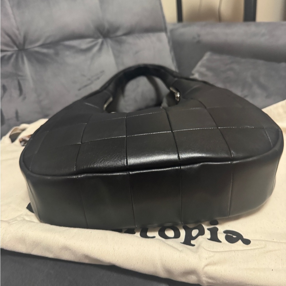 Coach Coachtopia Black Woven Leather Hobo Bag - Classic Women's Shoulder Bag - Picture 7 of 9
